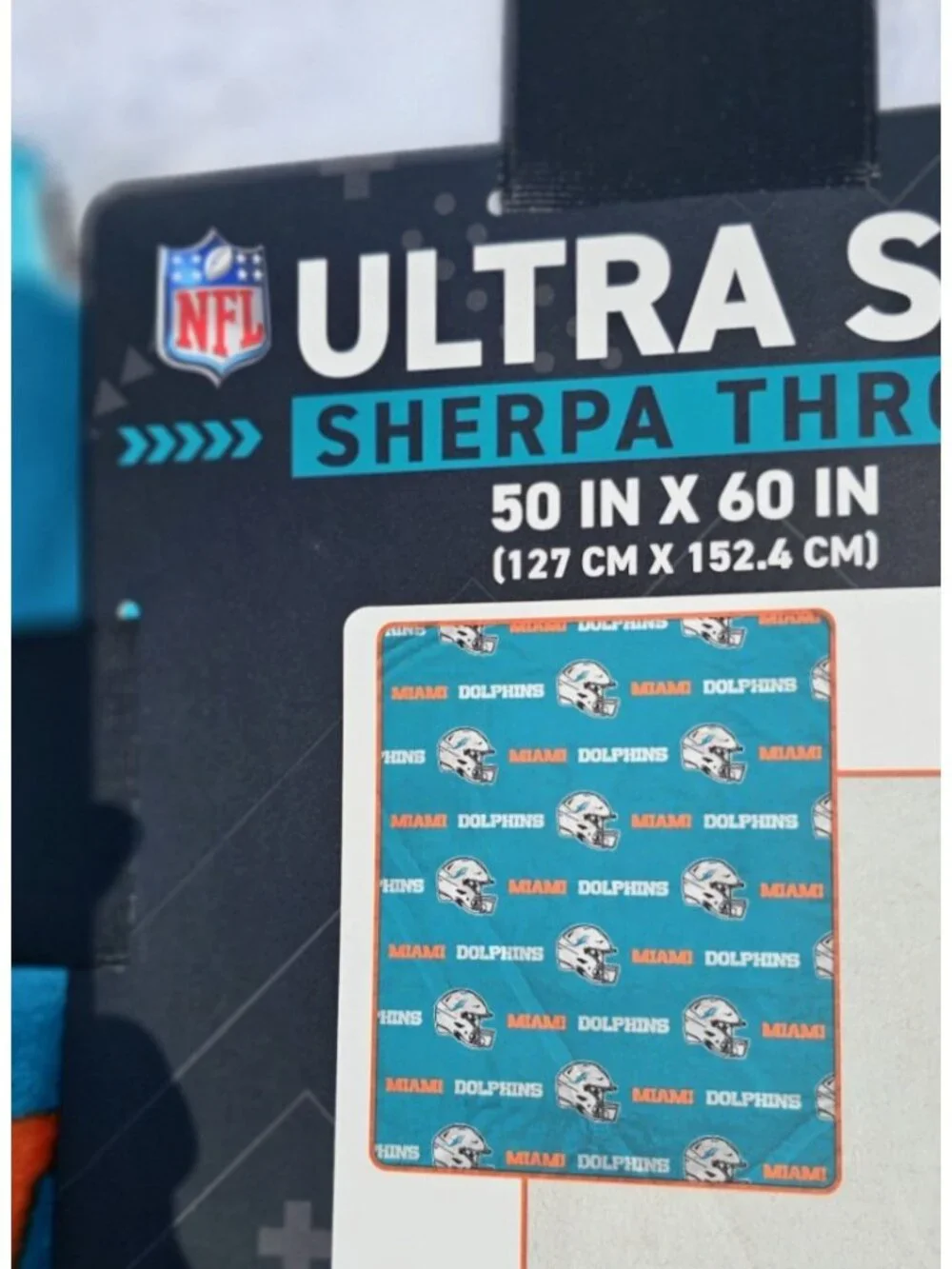 Miami Dolphins Sherpa Throw Blanket Ultra Supersoft 60